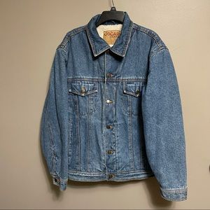 OSCAR JEANS Men's Sherpa Lined Denim Trucker Jacket. Size Medium.
